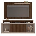 Ver imagem 4 de Conjunto Painel e Rack Bancada Toquio 180cm Mdp Portas de Correr Ripado Havana/fendi G11 - Gran Belo