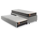 Ver imagem 1 de Bicama Box Solteiro Courino Linho Cinza 88x188 com Colchão Bogotá Molas Ultralastic Inducol