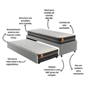 Ver imagem 4 de Bicama Box Solteiro Courino Linho Cinza 88x188 com Colchão Bogotá Molas Ultralastic Inducol