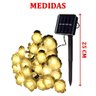 Grinalda Cordão Luzes Solares Rosas Dourada Jardim 20 Leds - 2