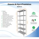 Ver imagem 2 de Estante de Aço com 6 Prateleiras de 30x67cm Preta