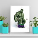 Ver imagem 1 de Quadro Decorativo Banheiro Infantil 45x34cm - com vidro:Madeira preta