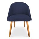 Ver imagem 4 de Kit 02 Cadeiras Jantar Bela Suede Azul Marinho Pés Palito Castanho