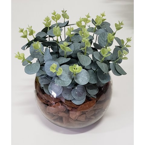 Arranjo Buque de Flor Eucalipto Verde Artificial