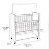 Mini Berço New Baby Bed Side Grade Móvel + Colchão:branco - 4