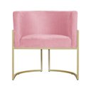 Ver imagem 4 de Kit 2 Poltrona Luana Suede Rosa Base Dourada Luxo - Fm