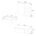 Ver imagem 4 de Gabinete de Banheiro Suspenso Mármore Branco com Cuba e Espelho Branco Tecno Mobili