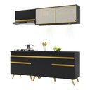 Ver imagem 1 de Armário de Cozinha Compacta 190cm com Leds Veneza Up Multimóveis V2031 Preto/Dourado