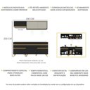 Ver imagem 4 de Armário de Cozinha Compacta 190cm com Leds Veneza Up Multimóveis V2031 Preto/Dourado