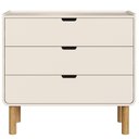 Ver mais imagens de Cômoda para Quarto 3 Gavetas 90cm Orgânica Nordic A03 Off White Roble - Lyam Decor