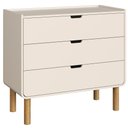 Ver imagem 7 de Cômoda para Quarto 3 Gavetas 90cm Orgânica Nordic A03 Off White Roble - Lyam Decor