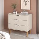 Ver imagem 3 de Cômoda para Quarto 3 Gavetas 90cm Orgânica Nordic A03 Off White Roble - Lyam Decor