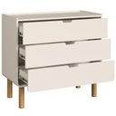 Ver imagem 2 de Cômoda para Quarto 3 Gavetas 90cm Orgânica Nordic A03 Off White Roble - Lyam Decor