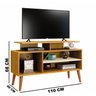Rack para TV até 42 Polegadas Pés Madeira Maciça Retrô Lyon - 3