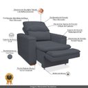Ver imagem 6 de Poltrona do Papai Confortável Retrátil Reclinável Suede Srj:cinza