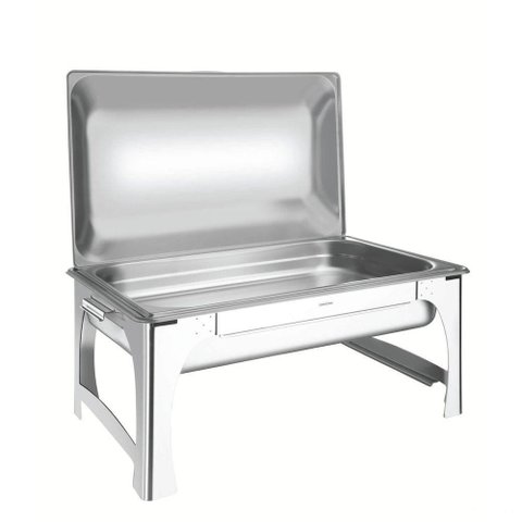 Rechaud Tramontina Retangular em Aço Inox Banho Maria Tampa Removível Cuba Gn 1/1 9 L Tramontina