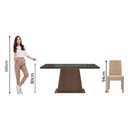 Ver imagem 5 de Conjunto Sala de Jantar Mesa Tampo de Vidro 6 Cadeiras Rustic/preto/imperial Stéfani Madesa