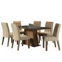 Ver imagem 3 de Conjunto Sala de Jantar Mesa Tampo de Vidro 6 Cadeiras Rustic/preto/imperial Stéfani Madesa