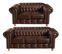 Ver imagem 1 de Conjunto Sofá Luís Xv 2 e 3 Lugares Chesterfield Capitonê Retrô - Couríssimo Marrom Café