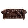 Conjunto Sofá Luís Xv 2 e 3 Lugares Chesterfield Capitonê Retrô - Couríssimo Marrom Café - 5