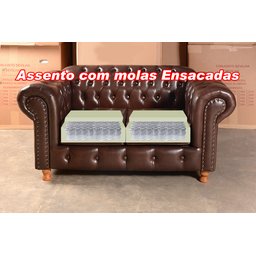 Conjunto Sofá Luís Xv 2 e 3 Lugares Chesterfield Capitonê Retrô - Couríssimo Marrom Café - 3