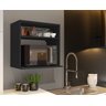 Armário Suspenso Preto Suporte Microondas Forno Elétrico - 2