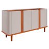 Aparador Buffet 4 Portas Pés de Madeira Retrô para Sala de Jantar 100% Mdf Eva Cimol Off White/ - 1