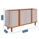 Ver imagem 3 de Aparador Buffet 4 Portas Pés de Madeira Retrô para Sala de Jantar 100% Mdf Eva Cimol Off White/