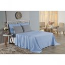 Ver imagem 4 de Jogo de Cama Casal Viúva Nobre 4 Peças Malha 100% Algodão - Azul-bebê / Cinza