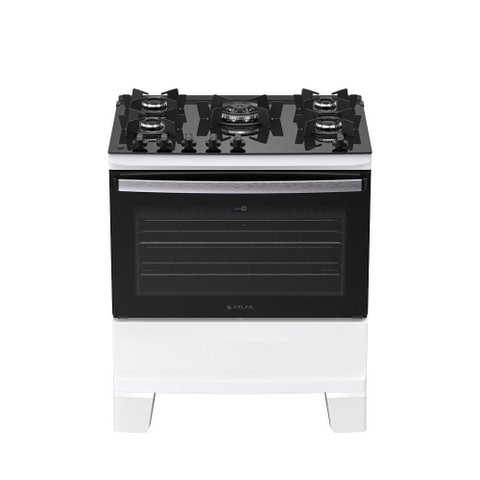 Fogão 5 Bocas Atlas Agile Mesa Vidro Bivolt Branco