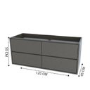 Ver imagem 3 de Gabinete Suspenso para Banheiro 120cm 4 Gavetas Marselha