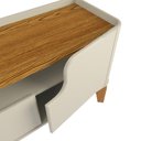 Ver imagem 4 de Rack / Bancada Fl 1.80m Estilo Retrô para Tv até 65'' Cor Off White / Cumaru