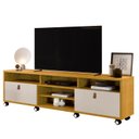 Ver imagem 2 de Rack para TV até 65 Polegadas 190cm Tvs de com Rodízios Genova Amarelo