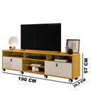Ver imagem 3 de Rack para TV até 65 Polegadas 190cm Tvs de com Rodízios Genova Amarelo