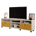 Ver imagem 2 de Rack para TV até 65 Polegadas 190cm Tvs de com Rodízios Genova Bege