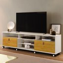 Ver imagem 1 de Rack para TV até 65 Polegadas 190cm Tvs de com Rodízios Genova Bege