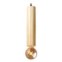 Ver imagem 3 de Luminária Pendente Cilindro Tubo de Madeira Maciça 1 Metro E27 Lustre - Natural Moderno + Lâmpada