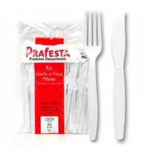 Kit Garfo e Faca Master Branco Ref.6000 C/25