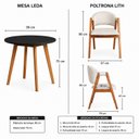 Ver imagem 3 de Conjunto Mesa Leda 90cm + 4 Cadeiras Lith Modernas & Sofisticadas