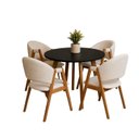 Ver imagem 2 de Conjunto Mesa Leda 90cm + 4 Cadeiras Lith Modernas & Sofisticadas