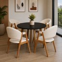 Ver imagem 1 de Conjunto Mesa Leda 90cm + 4 Cadeiras Lith Modernas & Sofisticadas