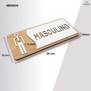 Ver imagem 2 de Placa de Banheiro Placas para Banheiro Feminino Masculino:branco - Masculino 12x26