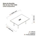 Ver imagem 3 de Mesa Reunião 200cm x 120cm MRCPB2012 Marrom/Walnut/Preto