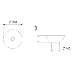 Cuba de Apoio Redonda para Banheiro Platinum P1 - Incepa Cinza Stone Fosco - 4