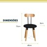 Kit 2 Cadeiras Ergonomica para Mesa de Jantar Cozinha de Madeira Estofada com Fixação de Metal - 3