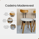 Ver imagem 3 de Kit 2 Cadeiras Ergonomica para Mesa de Jantar Cozinha de Madeira Estofada com Fixação de Metal