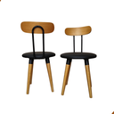 Ver imagem 4 de Kit 2 Cadeiras Ergonomica para Mesa de Jantar Cozinha de Madeira Estofada com Fixação de Metal