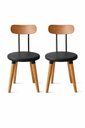 Ver imagem 5 de Kit 2 Cadeiras Ergonomica para Mesa de Jantar Cozinha de Madeira Estofada com Fixação de Metal