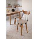 Ver imagem 5 de Kit 2 Cadeiras Ergonomica para Mesa de Jantar Cozinha de Madeira Estofada com Fixação de Metal