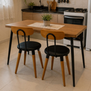 Ver imagem 6 de Kit 2 Cadeiras Ergonomica para Mesa de Jantar Cozinha de Madeira Estofada com Fixação de Metal